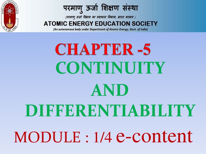 continuity and differentiability module