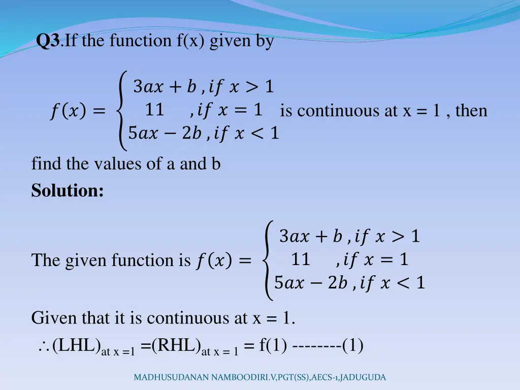 q3 if the function f x given by
