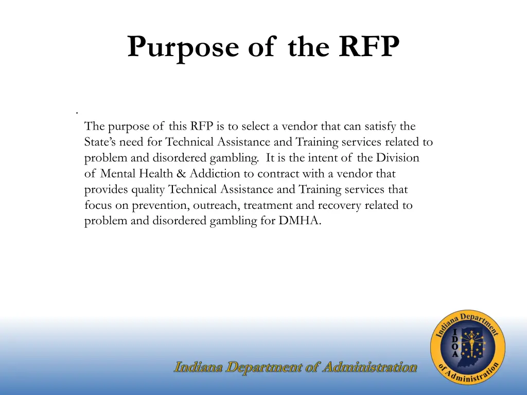 purpose of the rfp
