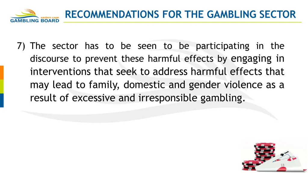 recommendations for the gambling sector 2