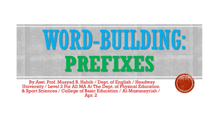 word building prefixes