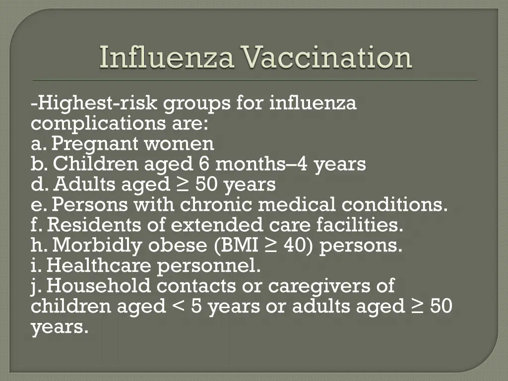 highest risk groups for influenza complications