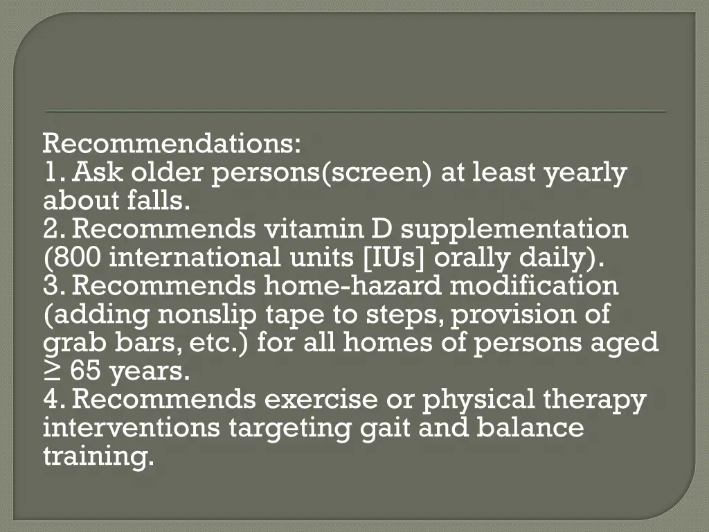 recommendations 1 ask older persons screen