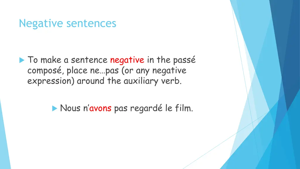 negative sentences