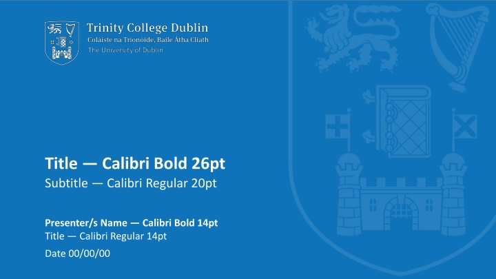 title calibri bold 26pt subtitle calibri regular