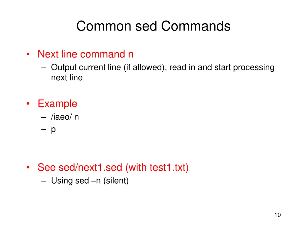common sed commands 2