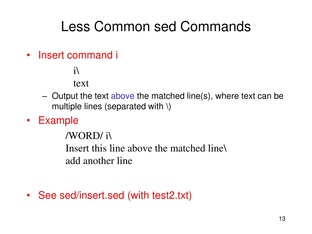 less common sed commands 2