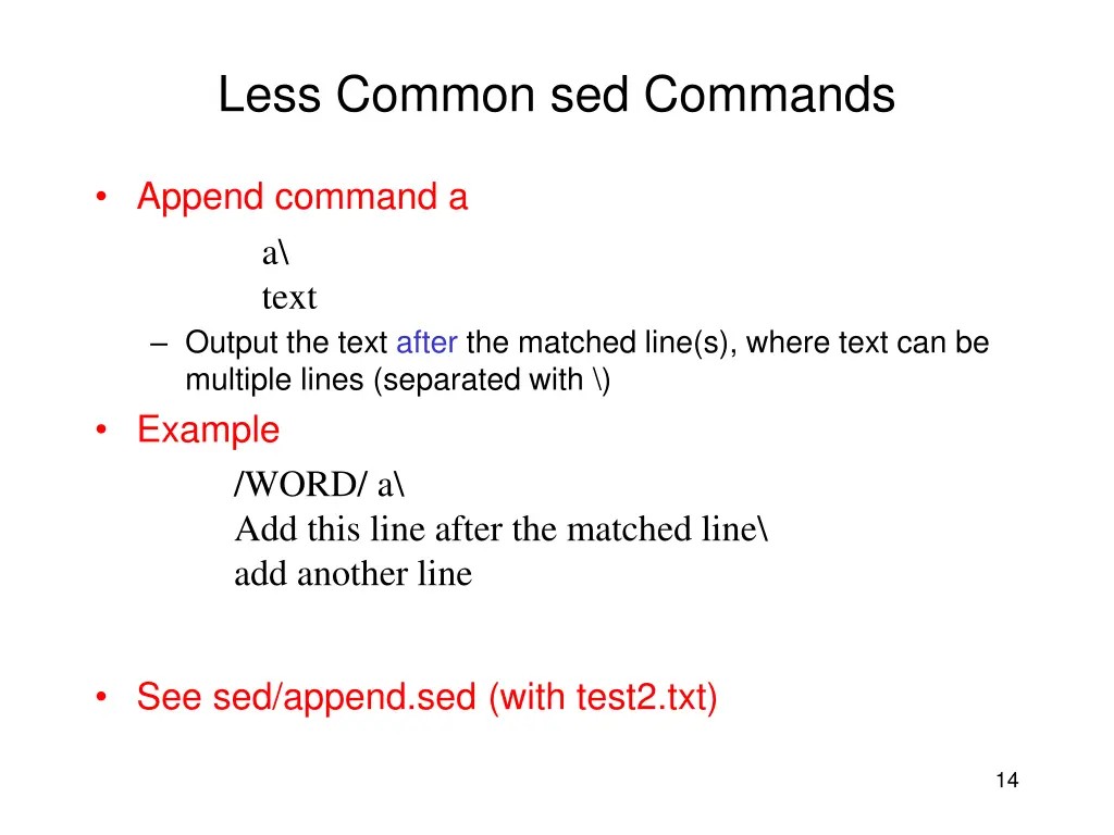 less common sed commands 3