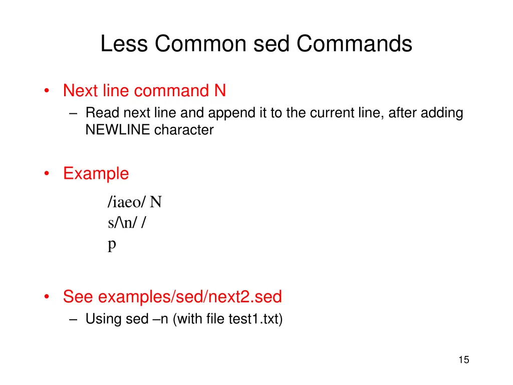 less common sed commands 4