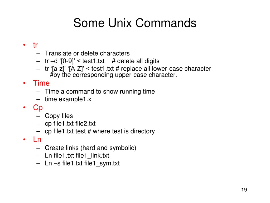 some unix commands