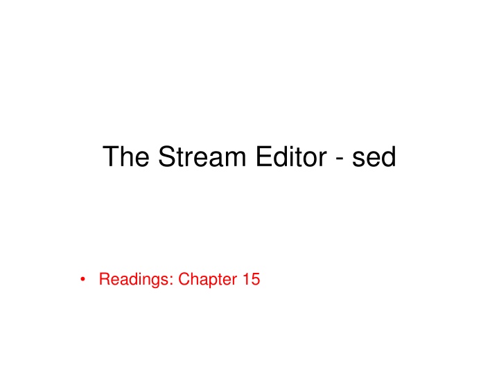 the stream editor sed