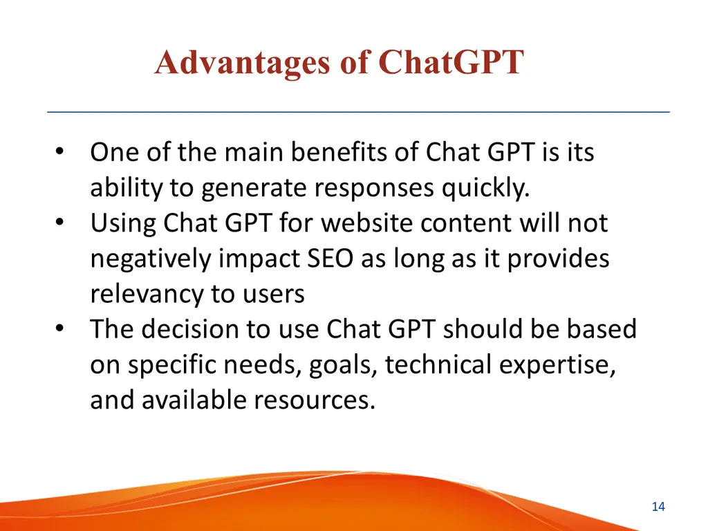 advantages of chatgpt