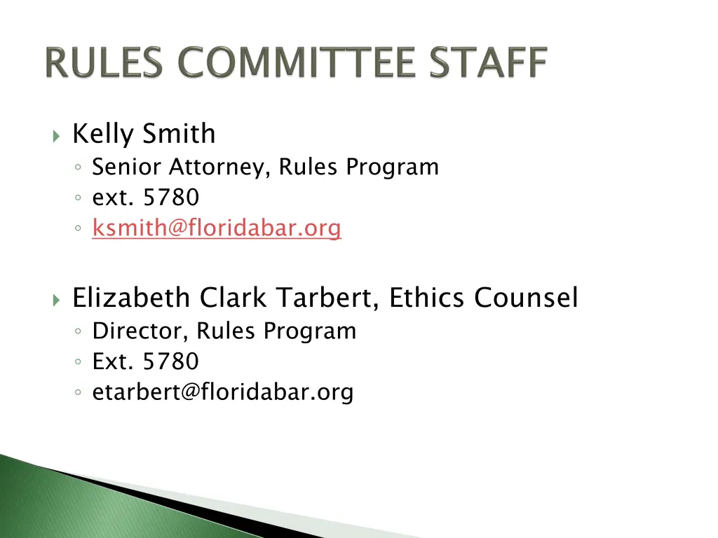 kelly smith senior attorney rules program