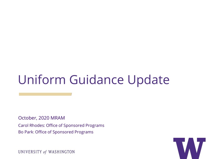 uniform guidance update