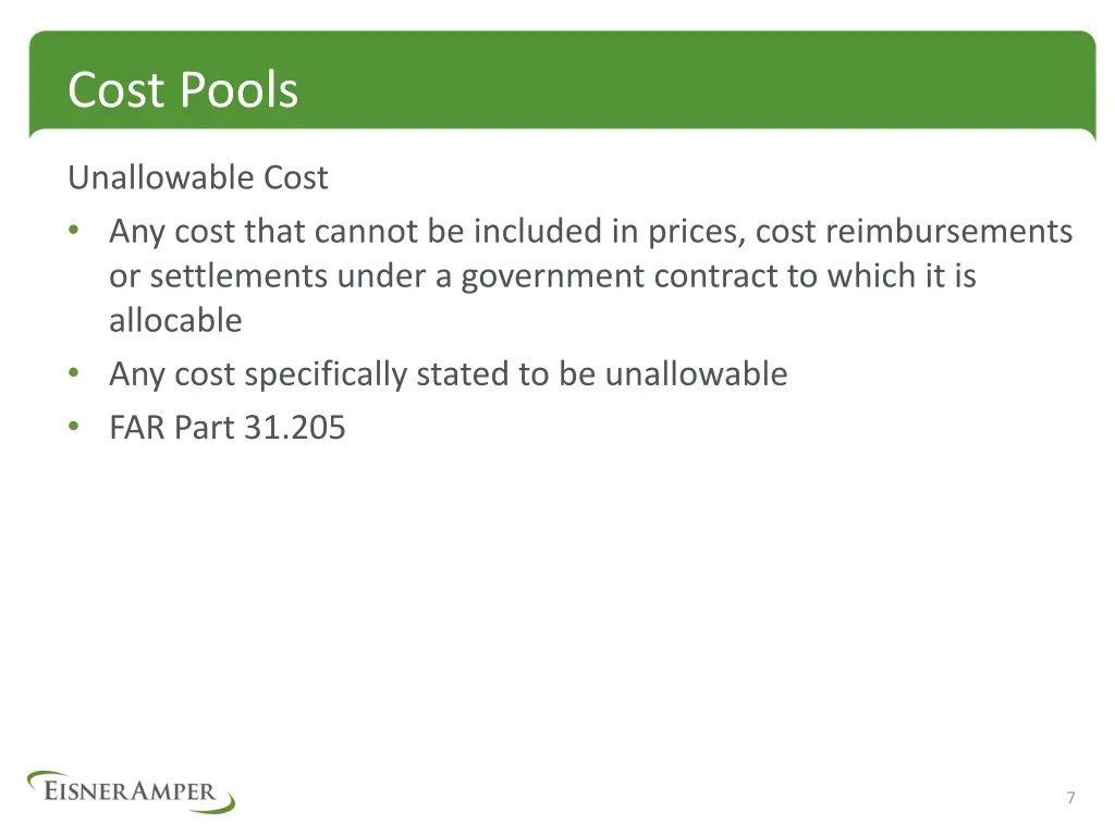 cost pools 3