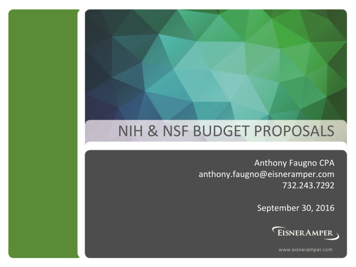 nih nsf budget proposals