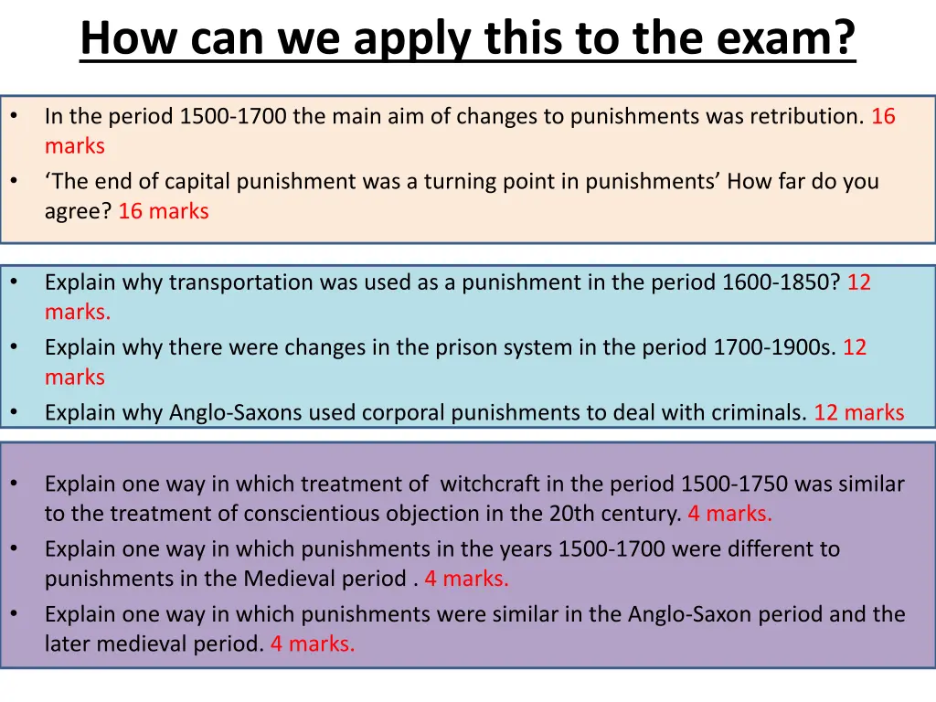 how can we apply this to the exam