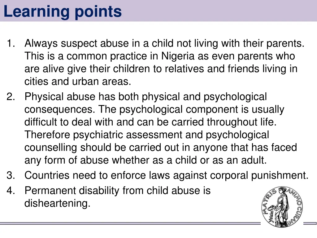 learning points