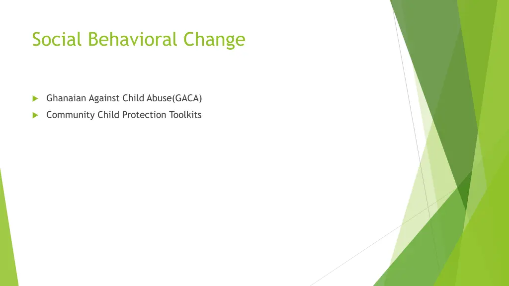 social behavioral change