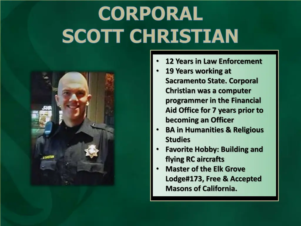 corporal scott christian