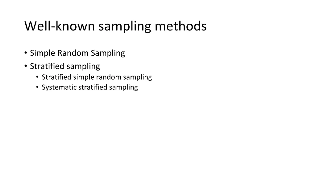 well known sampling methods