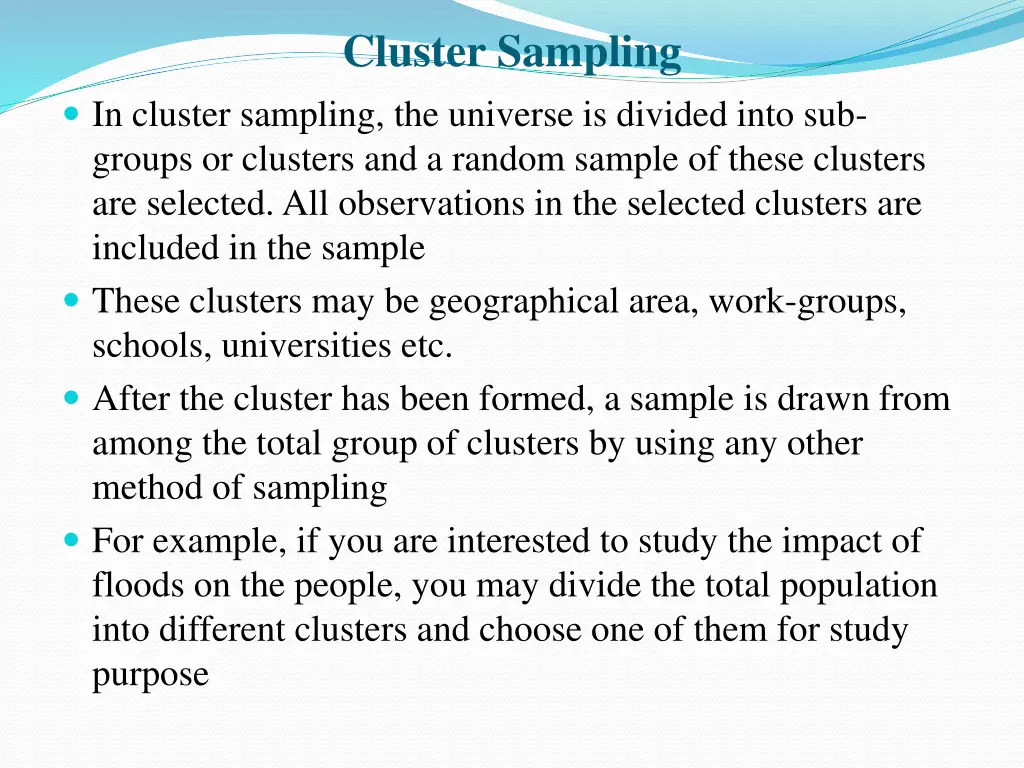 cluster sampling