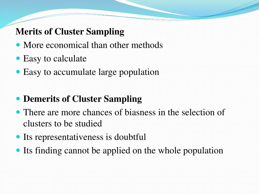 merits of cluster sampling more economical than