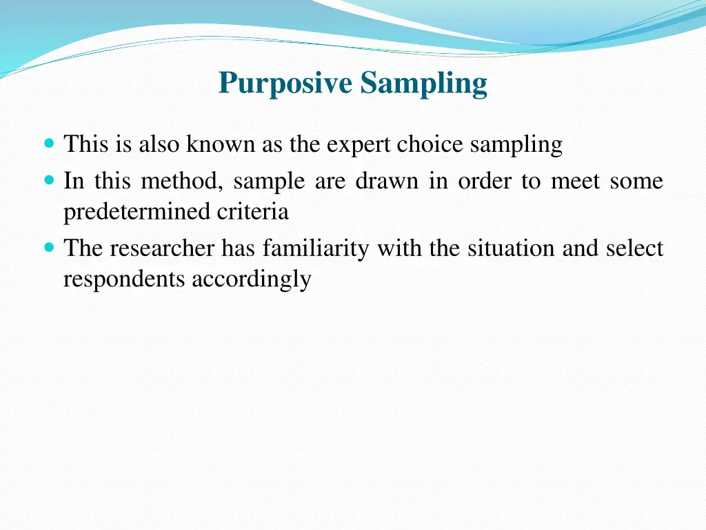 purposive sampling