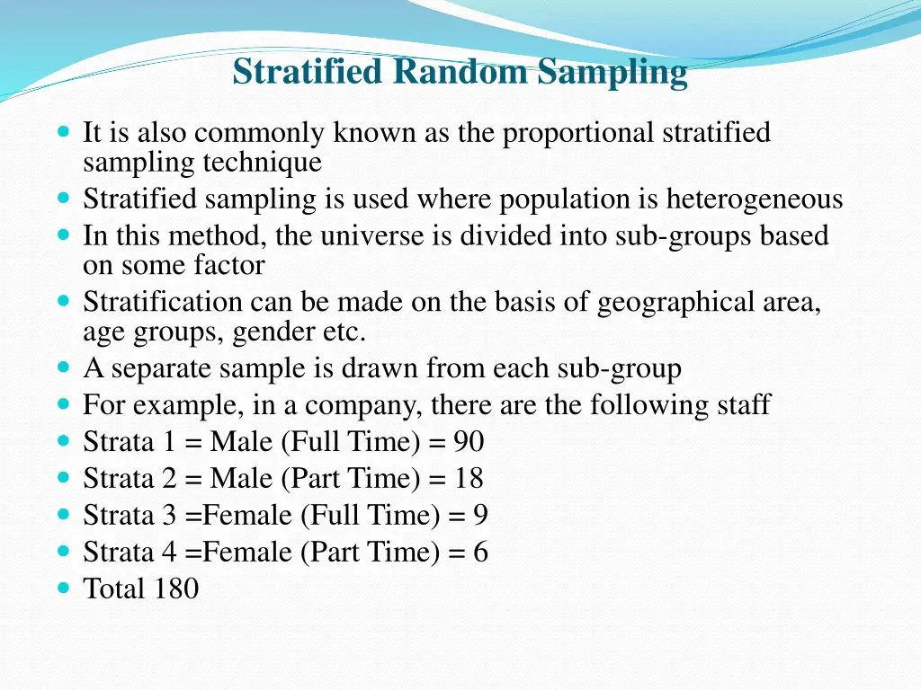 stratified random sampling