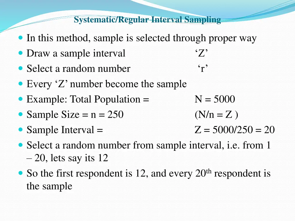 systematic regular interval sampling