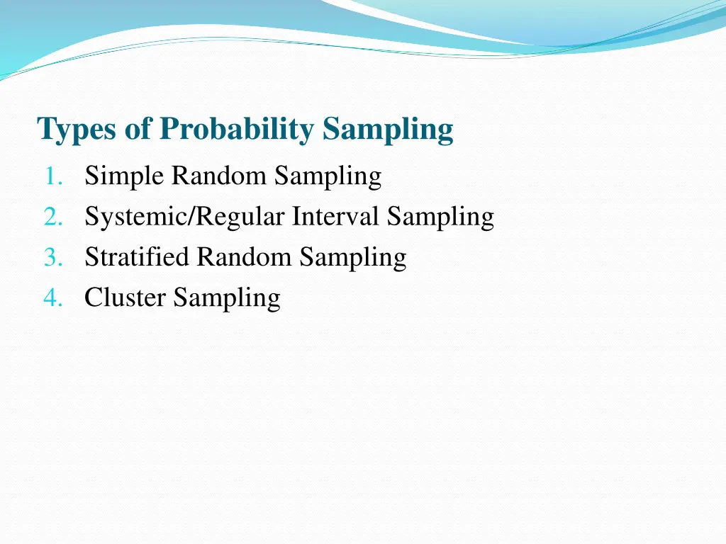 types of probability sampling 1 simple random
