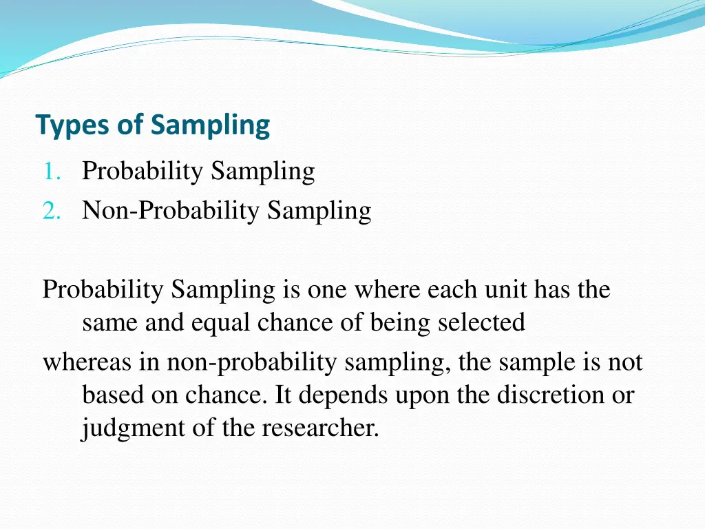 types of sampling 1 probability sampling