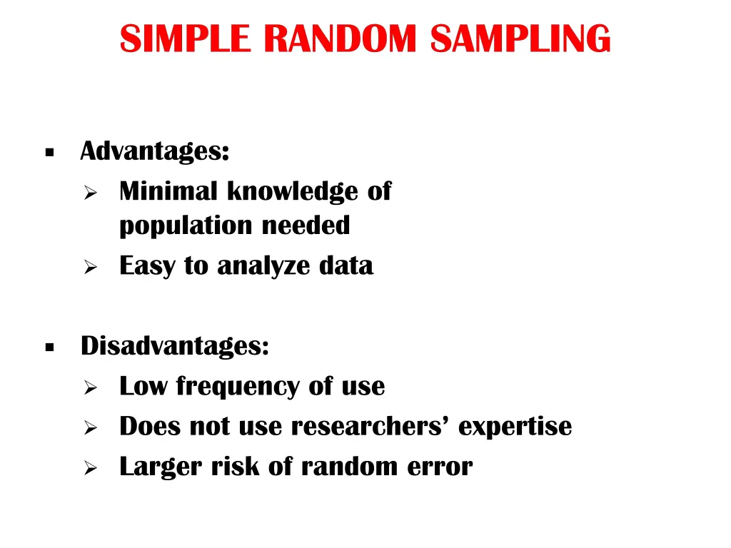 simple random sampling