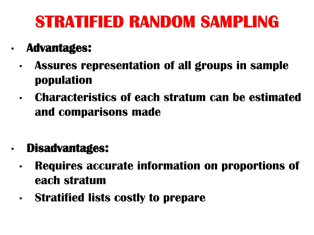 stratified random sampling stratified random 1
