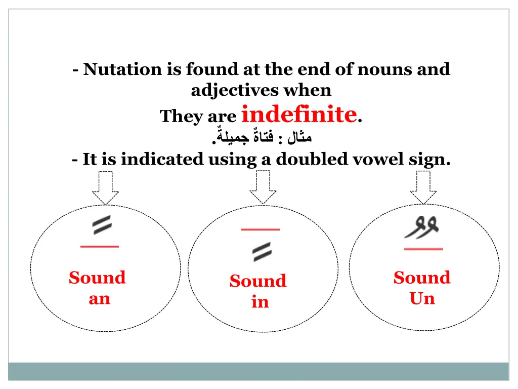 nutation is found at the end of nouns