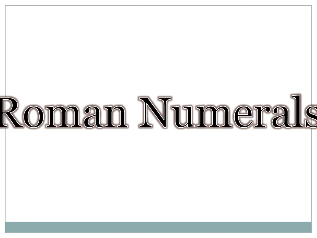 roman numerals