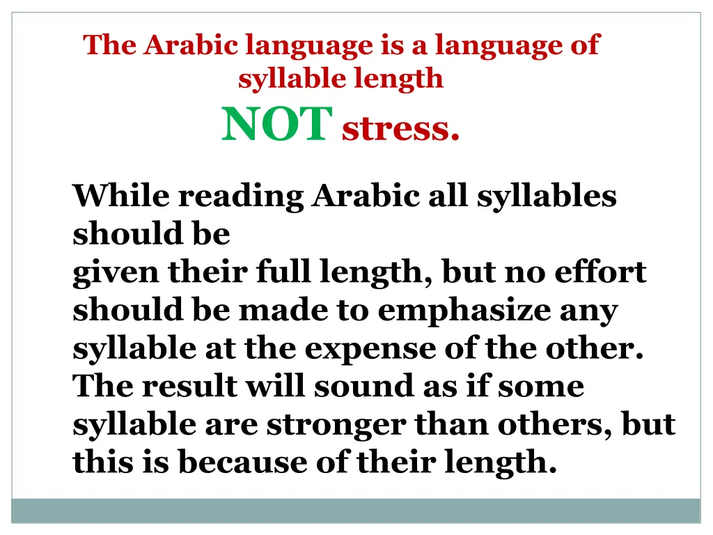 the arabic language is a language of syllable
