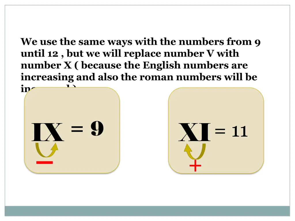 we use the same ways with the numbers from