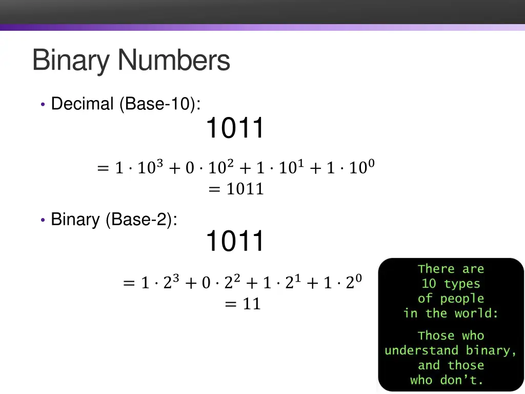 binary numbers