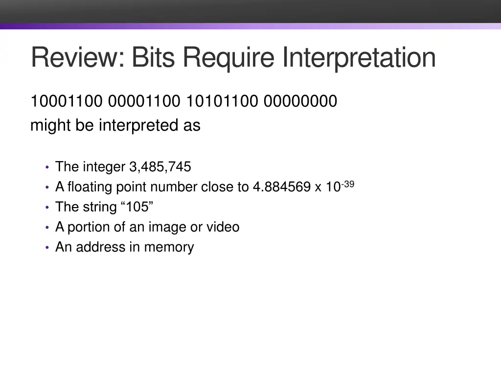 review bits require interpretation