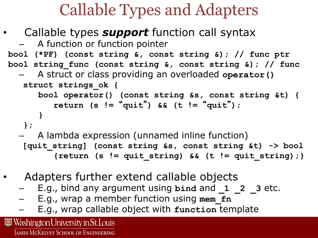 callable types and adapters