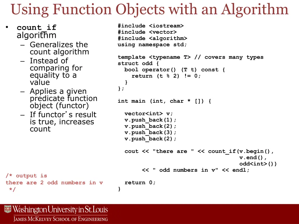 using function objects with an algorithm count
