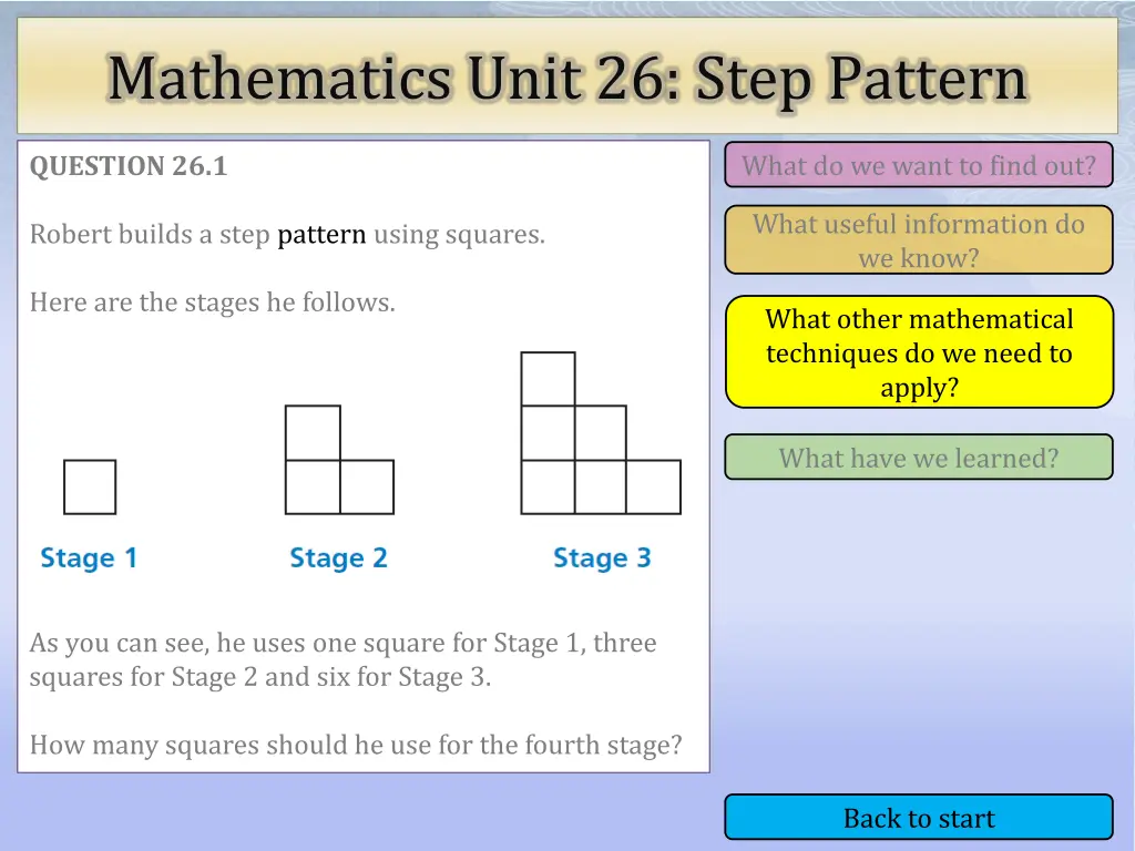 mathematics unit 26 step pattern 3