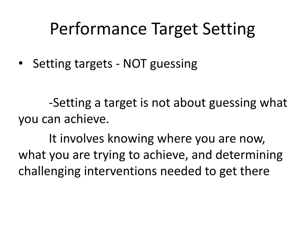 performance target setting