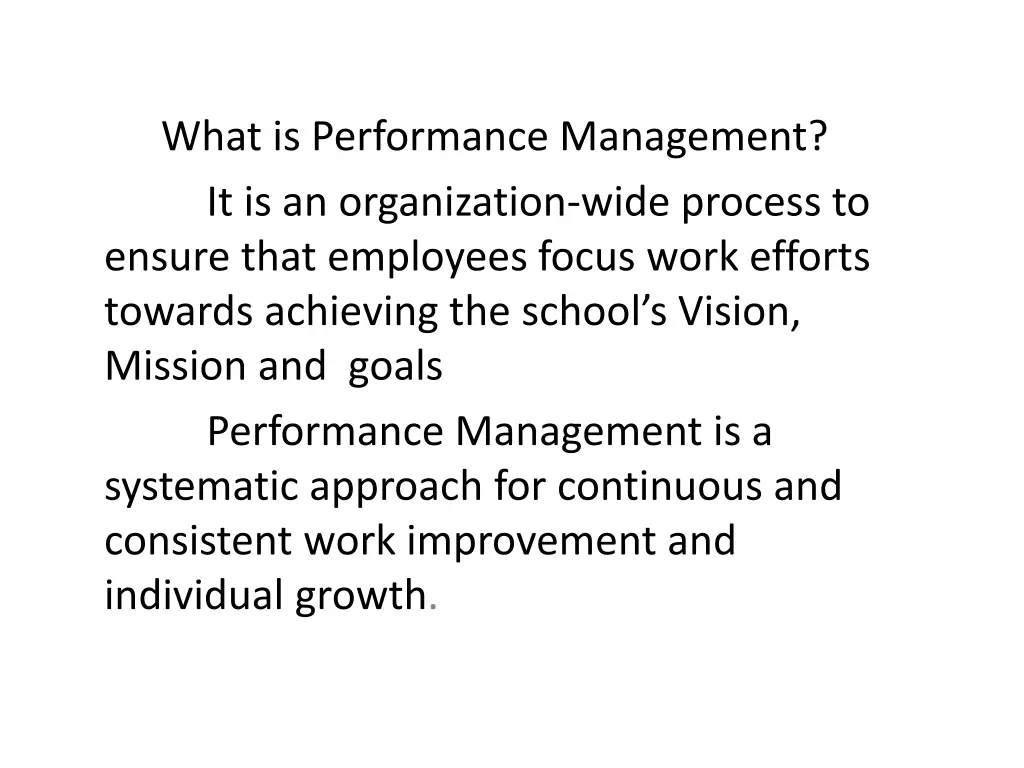 what is performance management