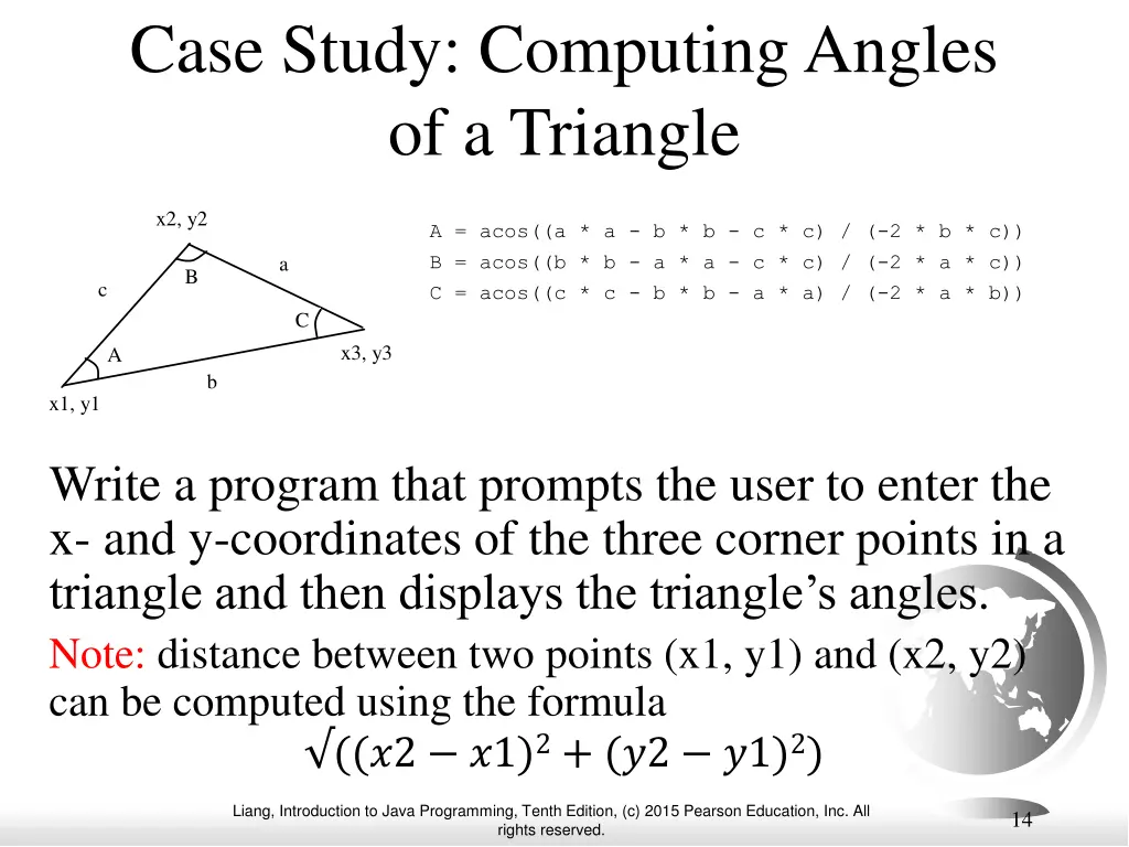 case study computing angles of a triangle