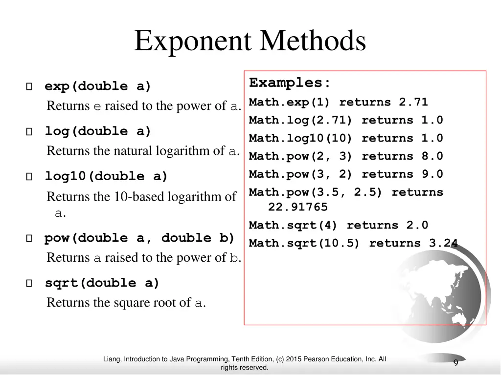 exponent methods