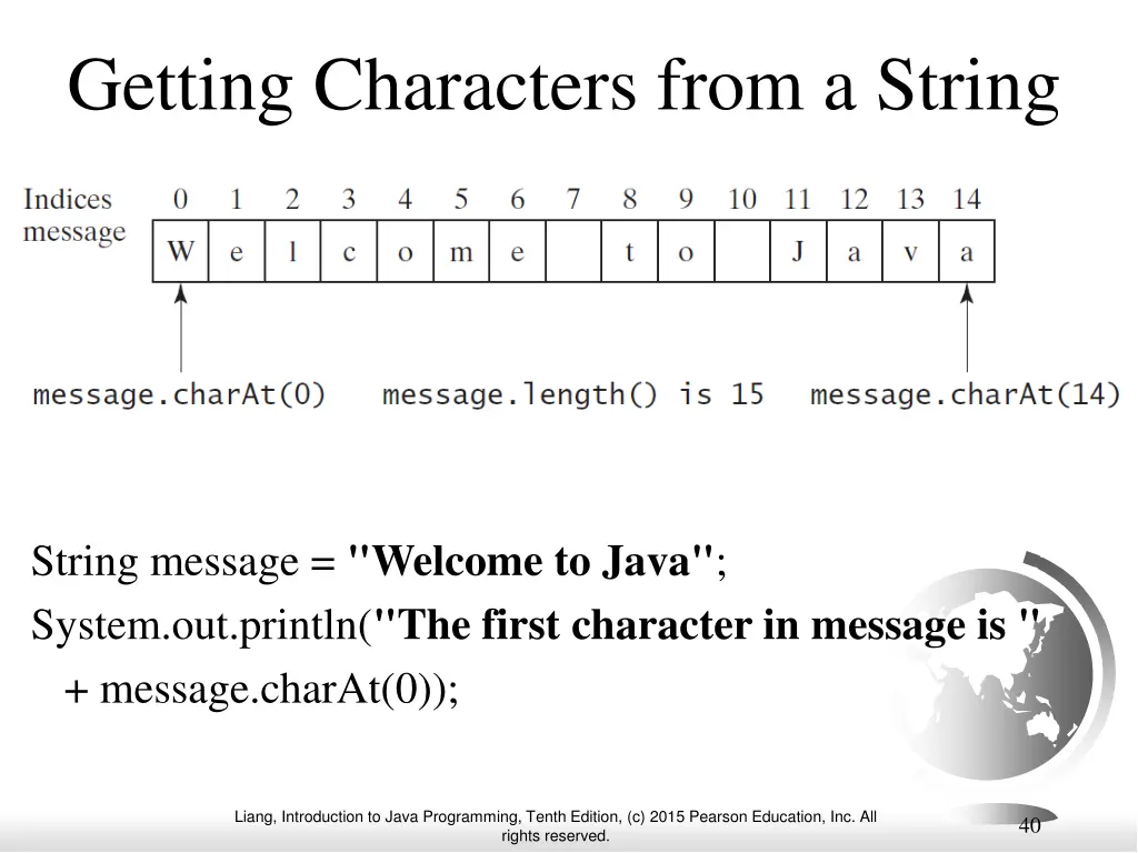 getting characters from a string
