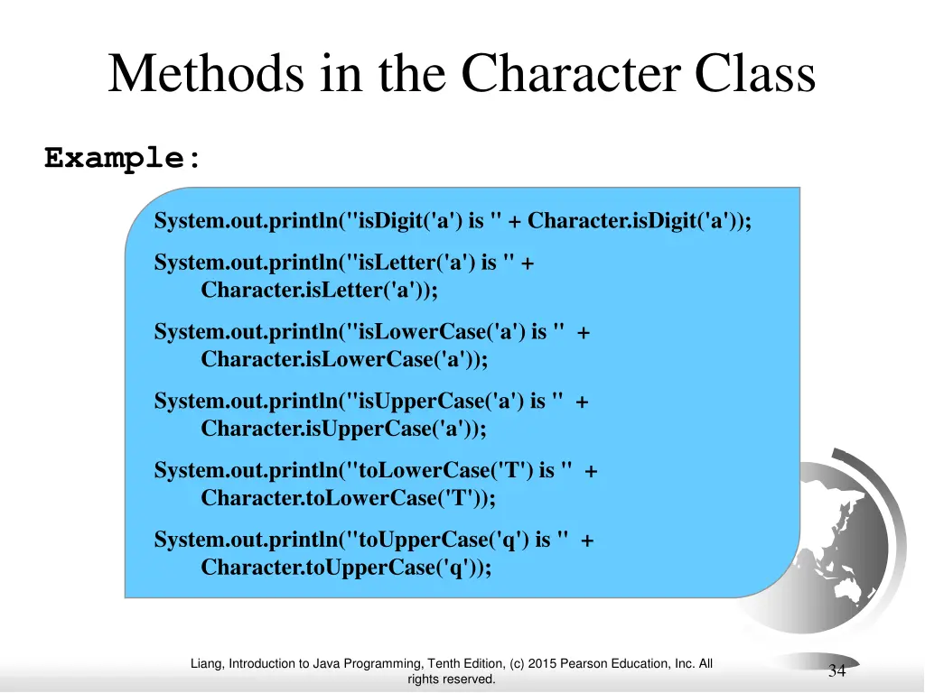 methods in the character class 1