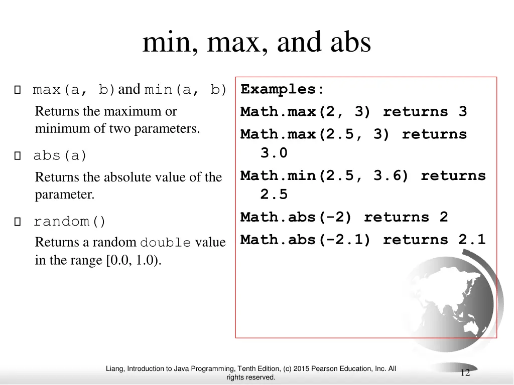 min max and abs